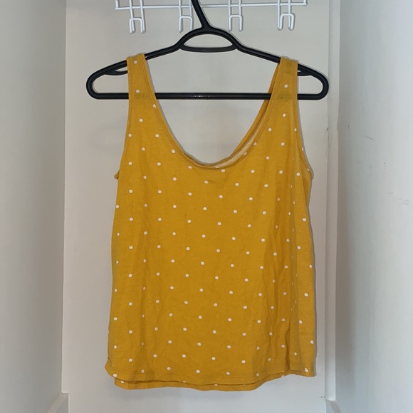 Old Navy Yellow Tank Top with white polka dots - Picture 2 of 2